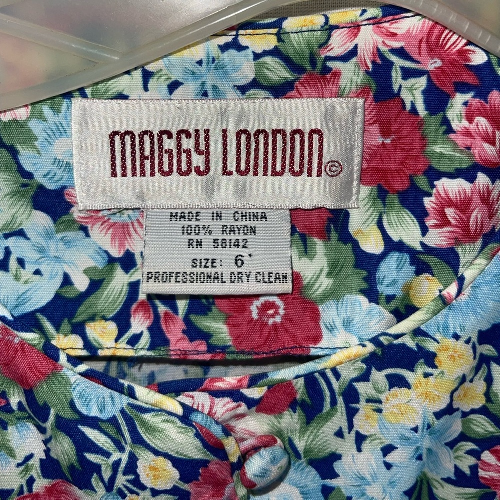 Vintage Maggy London two piece floral skirt & blouse. Size 6 GUC to EUC. - Picture 13 of 13